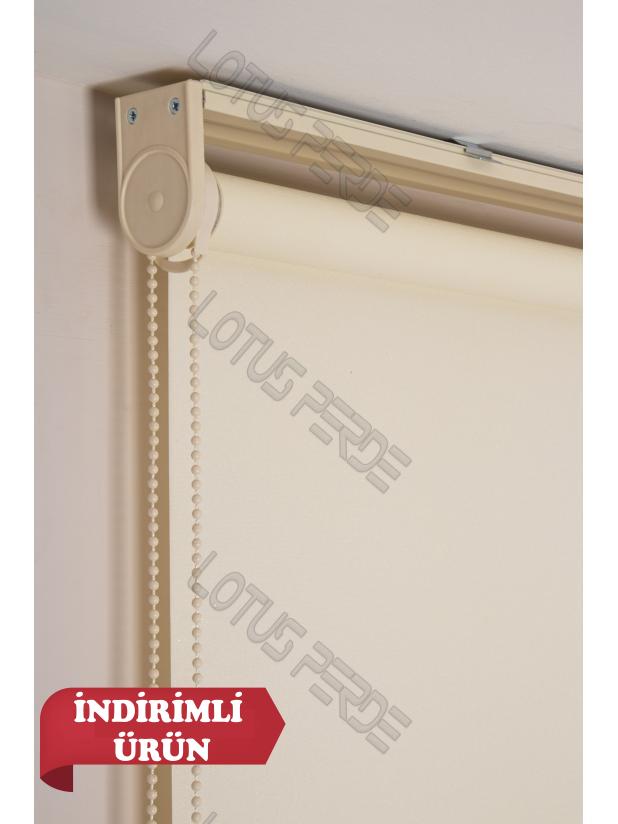 Kampanyalı - Mat Stor Perde - Krem Rengi - Silinebilir - Temizliği Kolay - Kornişe, Tavana veya Duvara kolay montaj - Metal Kasa