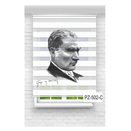 Beyaz Kuğu Desenli Zebra Perde