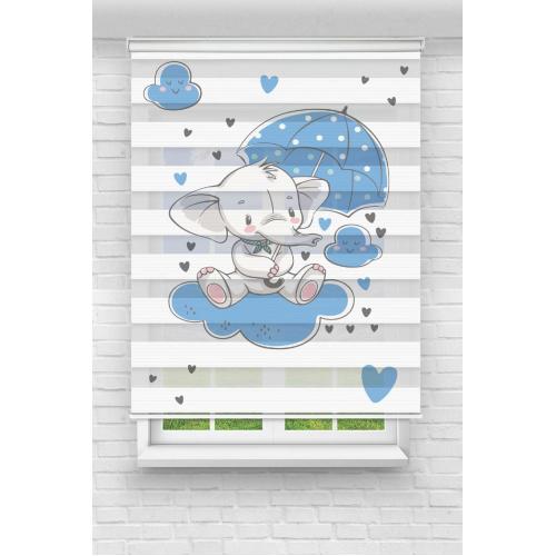 Şemsiyeli Bebek Fil Zebra Perde