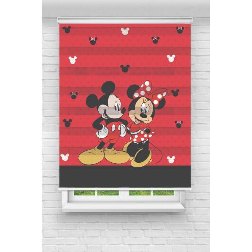 Mickey ve Minnie Mouse Baskılı Zebra Perde