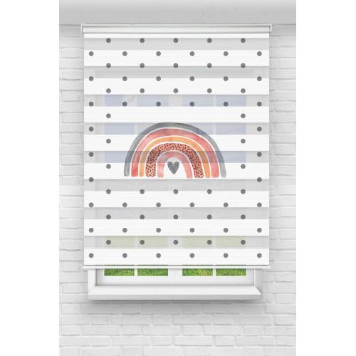 Puantiye Desenli Zebra Perde