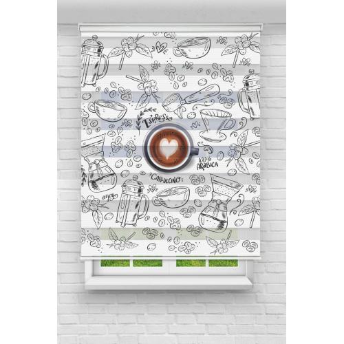 Espresso Desenli Zebra Perde