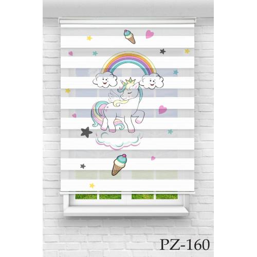 Gökkuşağında Unicorn Zebra Perde