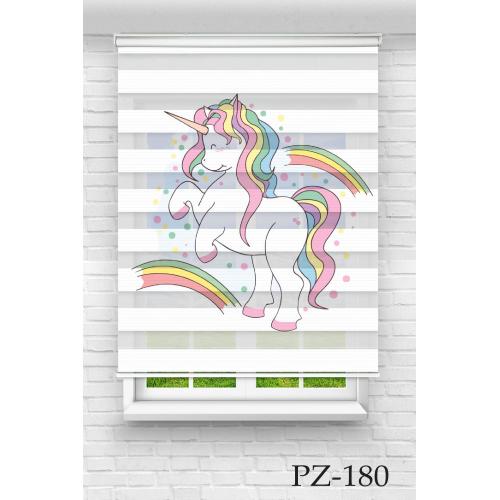 Sevimli Unicorn Zebra Perde