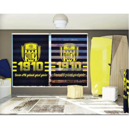 Ankaragücü Baskılı Pileli Zebra Perde