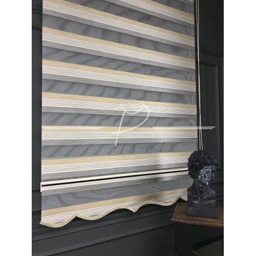 Zebra Perde Çift Renk Çiyan Desen Jakarlı Doku