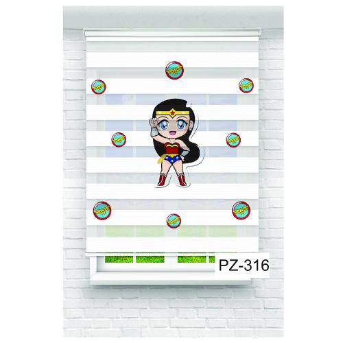 Wonder Woman Baskılı Zebra Perde