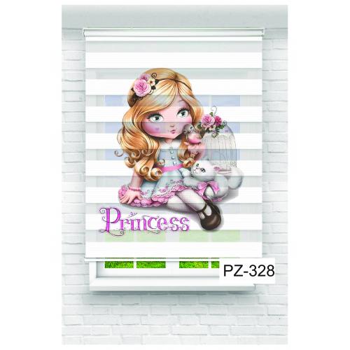 Prenses ve Sevimli Dostları Baskılı Zebra Perde