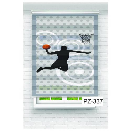Basket Atan Adam Baskılı Zebra Perde