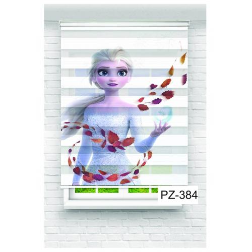 Elsa ve Sonbahar Yaprak Baskılı Zebra Perde