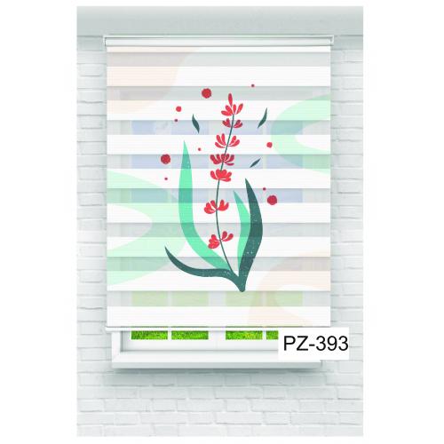 Yapraklar Baskılı Zebra Perde