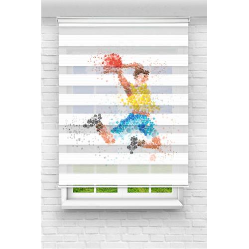 Basketçi Çocuk Zebra Perde