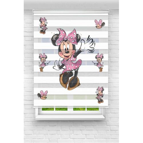 Sevimli Minnie Mouse Zebra Perde