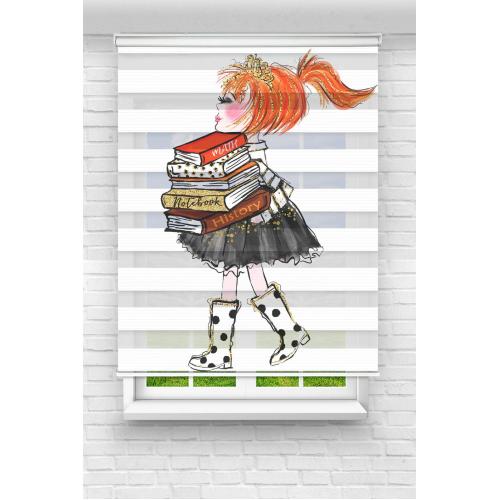 Kitaplı Kız Zebra Perde