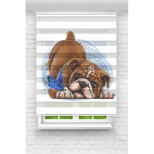 Sevimli Köpek Zebra Perde